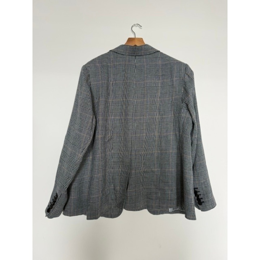 Veronica Beard Miller Dickey Blazer | Grey & Navy Glenplaid | RARE Size 18 - Picture 8 of 14